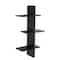 19" x 33" 6 Shelf Black Wood Handmade Wall Hanging Shelf